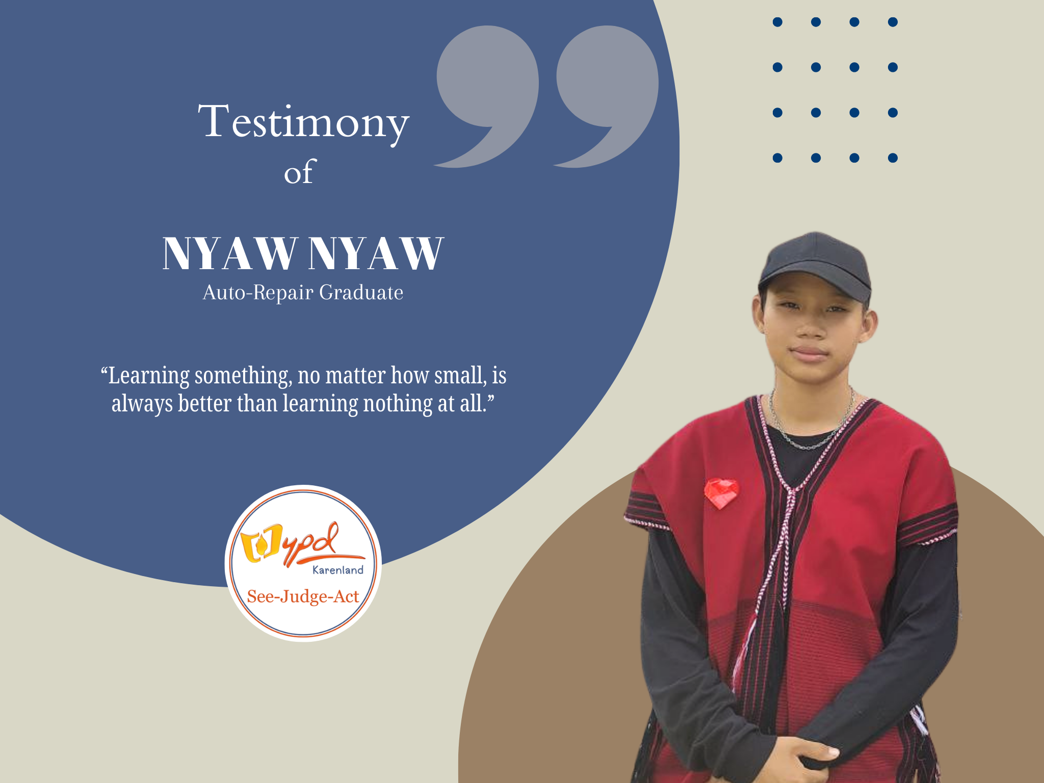 Auto repair student working at a new shop